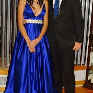 Pretty Blue Prom Dress Corset Back